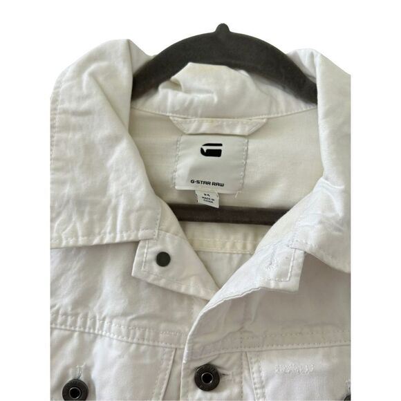 G-Star Raw Women’s White Button-Up Slim Fit Denim Jacket Size Medium - Picture 5 of 10